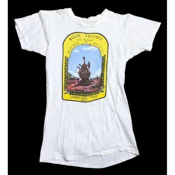 Willie Nelson 3Rd Annual 4Th Of July Picnic 1975 Tshirt - Picture 1 of 4